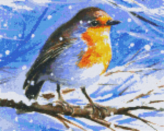 Robin In The Snow Nine [9] Baseplate PixelHobby Mini-mosaic Art Kit